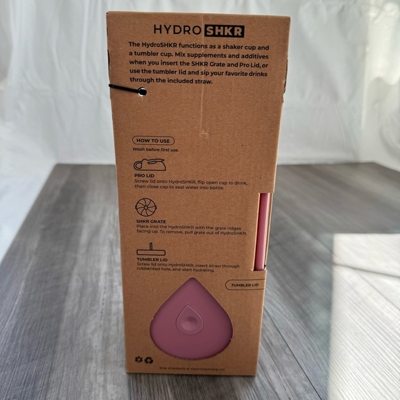 HYDRO SHAKER Studded • Dusty ROSE • 2 Lid Combo • New in Box! - Picture 3 of 3